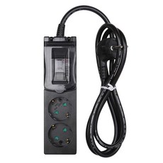 Plustap 高容量2插座延長線 HT980 黑色, 2.5m, 1個