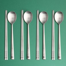 Inspoon 只服事耶穌的我家話語餐具組, 1套, 湯匙 4入 + 筷子 4入, 單一顏色
