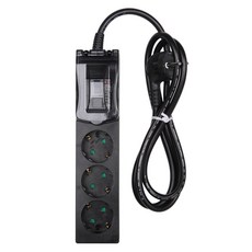 Plustap 高容量3插座延長線 HT982 黑色, 1.5m, 1個