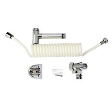 Rimibas一觸式按鈕浴室噴槍+彈簧軟管 3m+金屬T型閥+基本支架, 1套