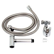 Rimibas一觸式按鈕浴室噴槍+金屬軟管 1.5m+金屬T型閥+基本支架, 1套