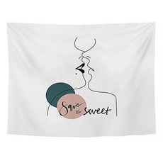 I Love Home 線條素描簡約掛毯, GT77