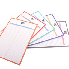 Pandamong 二分隔筆記紙 B5 5入, 灰色，紫色，橙色，紅色，薄荷, 1套