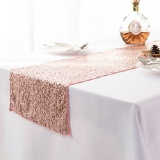 I Love Home 亮片彩色派對桌旗, 玫瑰金, 30 x 250 cm