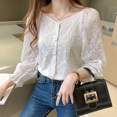 POPLARNC 瑪格麗特V領上衣