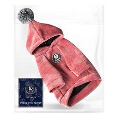 에이프바이베이프 반려동물 극세사 방울 후드티셔츠, 핑크, 1개