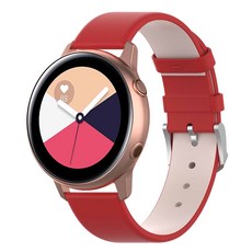 Galaxy Active 1/2/Watch3 20mm皮革錶帶 40/41/42mm通用+彈簧棒 2入+錶帶螺絲起子, 紅色的, 1個