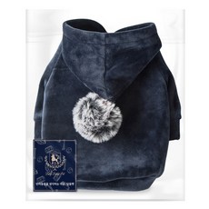 BAPE 猿人頭 Aape 寵物超細纖維毛球連帽T恤, 海軍藍, 1件