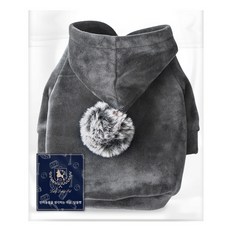 BAPE 猿人頭 Aape 寵物超細纖維毛球連帽T恤, 炭灰色, 1件