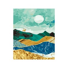 北歐風極簡主義風景畫DIY, 秋月光A69