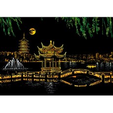 Kong 夜景刮畫紙全配包, 20 色彩 I 杭州西湖