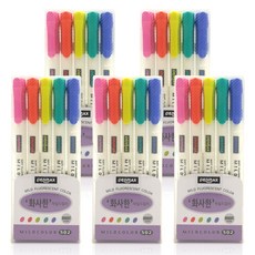 PENMAX 彩色螢光筆 5入, 猩紅色、活珊瑚、青蘋果、海灘綠、紫鬱金香, 5套