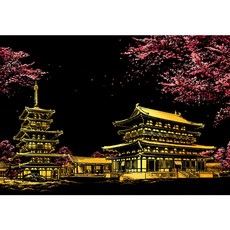 Kong 夜景刮畫紙全套組, 24 顏色 I 日本櫻花