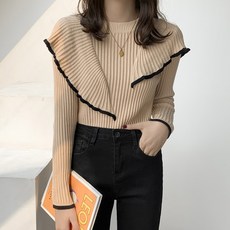 LUNA GIRL 女款蒙特婁荷葉邊針織上衣