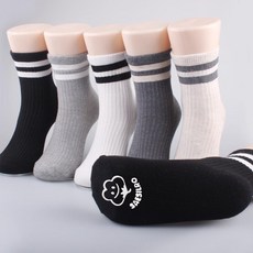 SAESILRO 孩童條紋防滑襪 6雙