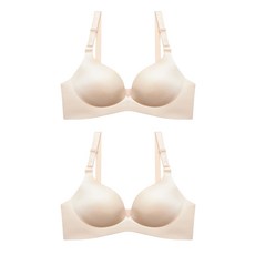 브라팝 3.5cm 내장볼륨왕뽕 누디사기브라 2p