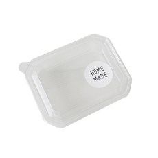 SL-203 투명 일회용용기 100p + 홈메이드 화이트 스티커 100p, 1세트