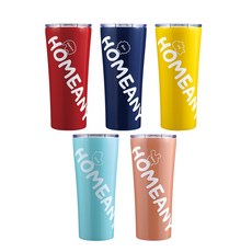 HOMEANY 保溫杯 5入組, 粉色、紅色、黃色、天藍色、海軍, 650毫升