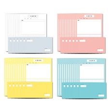 開放日圖片信塔紙套組 4 46-0634, 白色、粉色、黃色、薄荷色, 3套