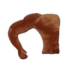 꿀템팩토리 반근육 남친 쿠션, 갈색
