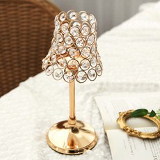 真心設計明亮水晶金色蠟燭台燈型燭台 M, 混色