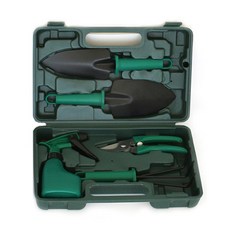 Block Mart 園藝用品 移植鏟 噴霧器 5件組 綠色, 1套