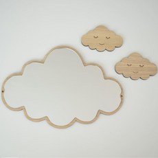 BEASOL 木製壓克力雲朵造型安全鏡, 混合顏色