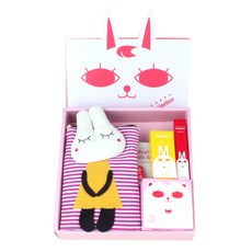 recipebox Happy Box孩童用彩妝 6件組, 背包(隨機出貨)+面膜 2入+黃色指甲油+唇彩筆+防曬氣墊, 1組