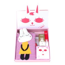 recipebox Happy Box孩童用彩妝 6件組, 背包(隨機出貨)+面膜 2入+亮片金色指甲油+唇彩筆+防曬氣墊, 1組