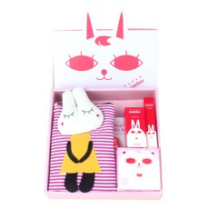 recipebox Happy Box孩童用彩妝 6件組, 背包(隨機出貨)+面膜 2入+亮片紅指甲油+唇彩筆+防曬氣墊, 1組