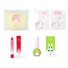 Recipebox 孩童旅行彩妝組, 收納袋+面膜2入+唇彩筆+綠色指甲油, 1組