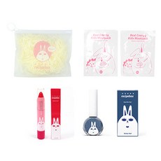 Recipebox 孩童旅行彩妝組, 收納袋+面膜2入+唇彩筆+藍色指甲油, 1組