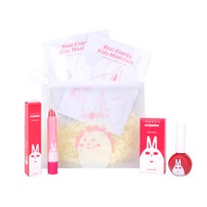 Recipebox 孩童旅行彩妝組, 收納袋+面膜2入+唇彩筆+紅色指甲油, 1組