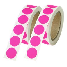 Donna&deco Yubi 圓形素色捲筒貼紙 1.5cm, 霓虹粉, 2個