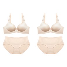 Bra Pop 素色增厚內衣2入+內褲 2入組
