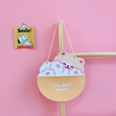 Yumisangsa角色壁掛收納口袋 貓咪 米色, 混色