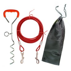 딩동펫 강아지 와이어 말뚝 세트, 레드, 1개