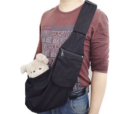 디키포펫 강아지 슬링백 SL105, 블랙, 1개