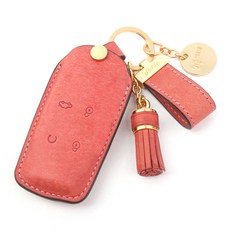 모런 가죽 키케이스 풀세트 GV80 외 호환 GN224, 로즈핑크, 제네시스 4버튼타입