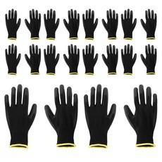 高抓力PU塗層手套 M, 黑色, 10套