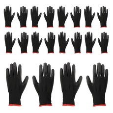 高抓地 PU 塗層手套 S, 黑色的, 10套