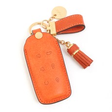 모런 가죽 키케이스 풀세트 제네시스 GV80 외 호환 GN226-A, 선셋오렌지, 제네시스 6버튼타입