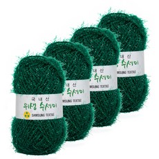 Yarna 環保菜瓜布編織線, 704 深綠色, 4個