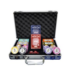 籌碼 200入+德州撲克牌 2入+方形籌碼 隨機出貨 4入+包裝盒, 混色