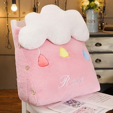 Sunheeshop 圖案刺繡造型三角形靠枕, 粉色的