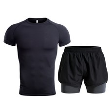 Naya Style男款健身肌肉貼身衣+短褲套裝 HL-37-2