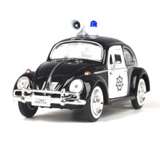 MOTOR MAX 1:24 1966 經典甲殼蟲警車模型 537M79578BK, 黑色的