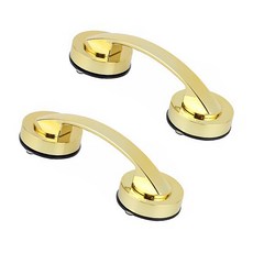 I Love Home 吸盤式多用途把手 握把 中型 金色, 2個