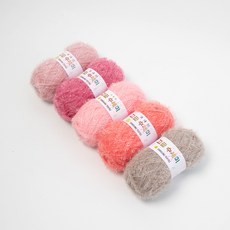 고급 수세미 80g x 5p + 도안 8종 뜨개질DIY패키지, 핑크베이지, 1개