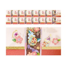 From&To 花卉徽章零用錢信封 B1014-5, 混合顏色, 15個